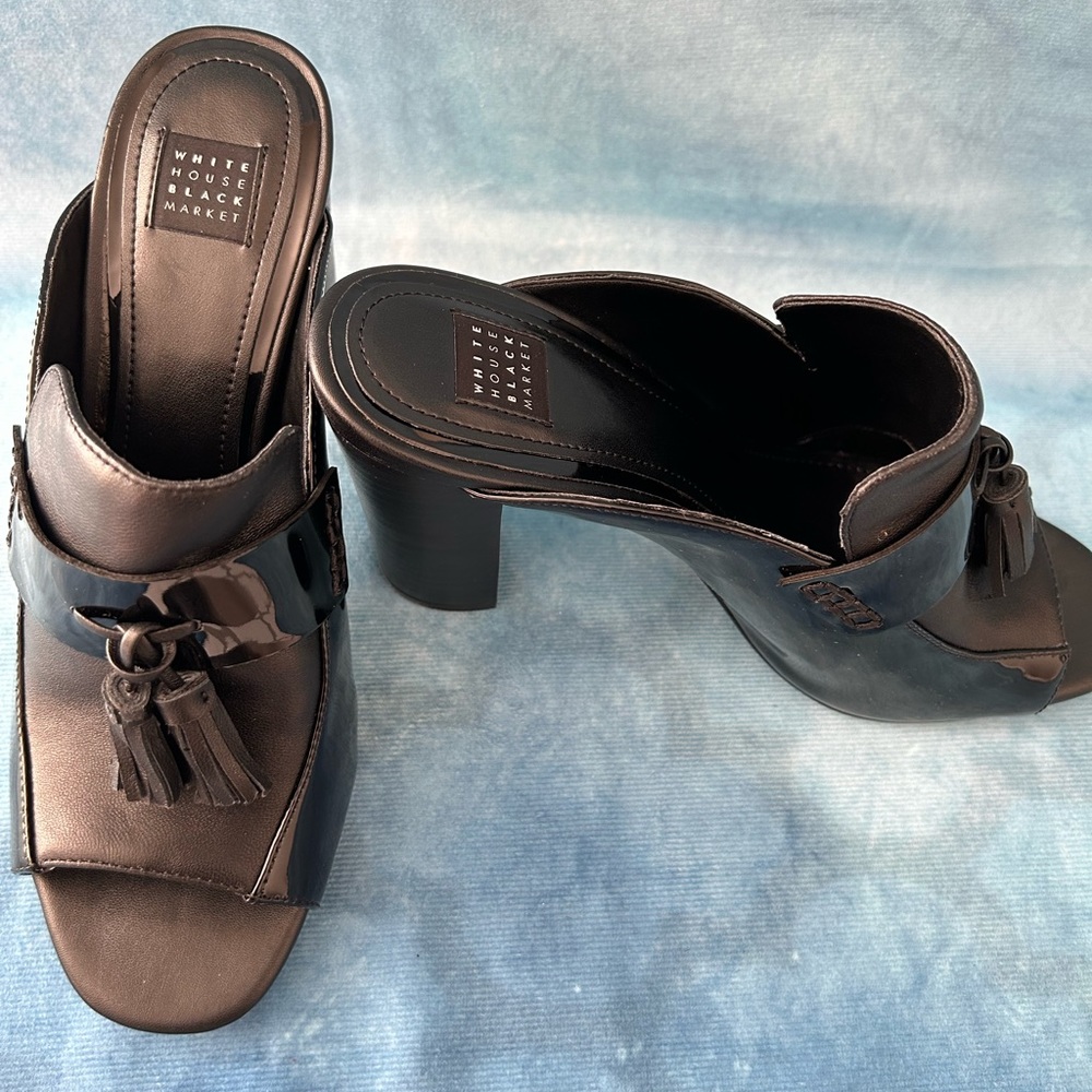 White House Black Market Black Heel Sandals